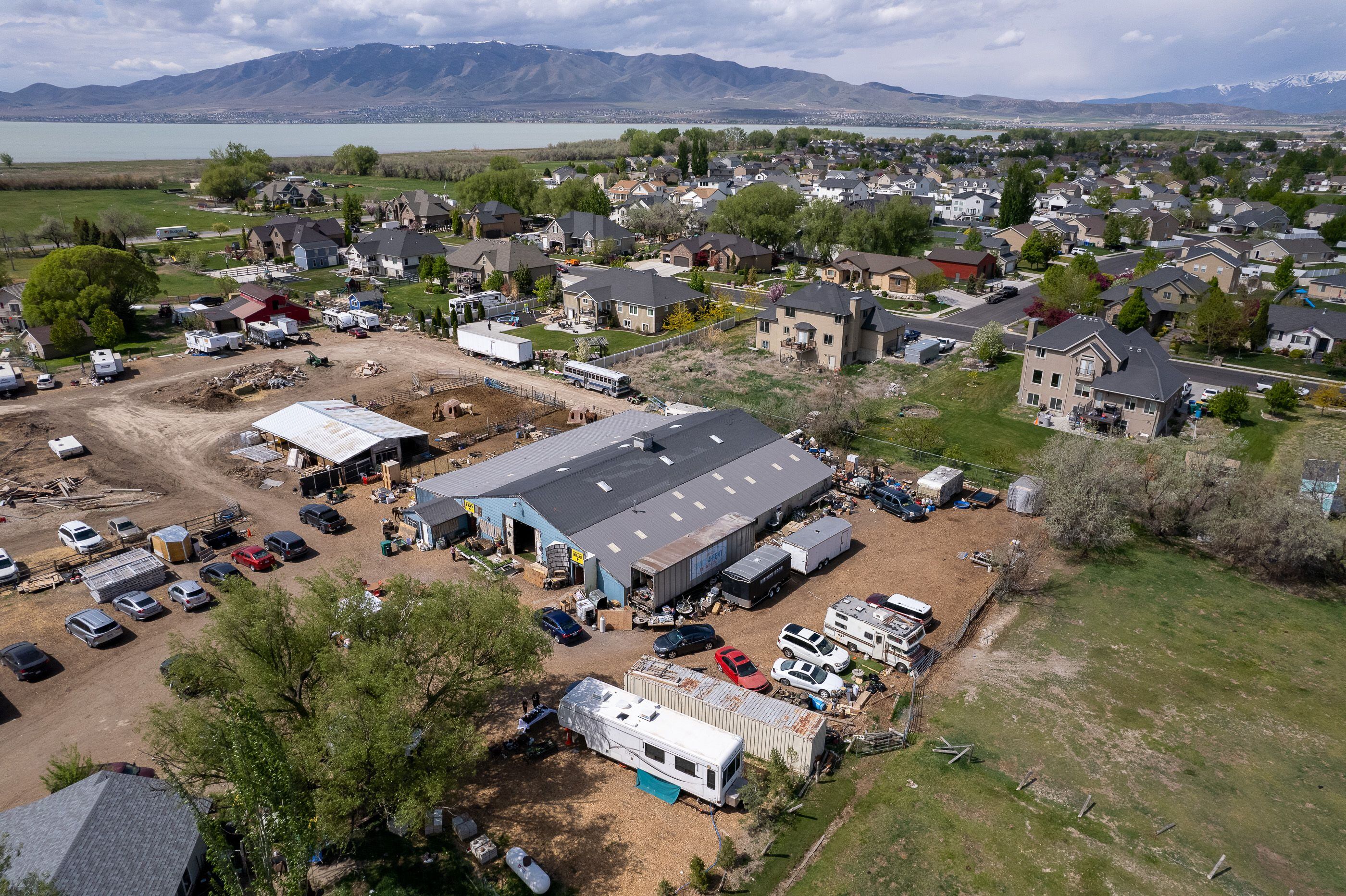 (Trent Nelson | The Salt Lake Tribune) The Lehi Farmers Market property in Utah County, and neighboring homes, on Saturday, May 13, 2023.