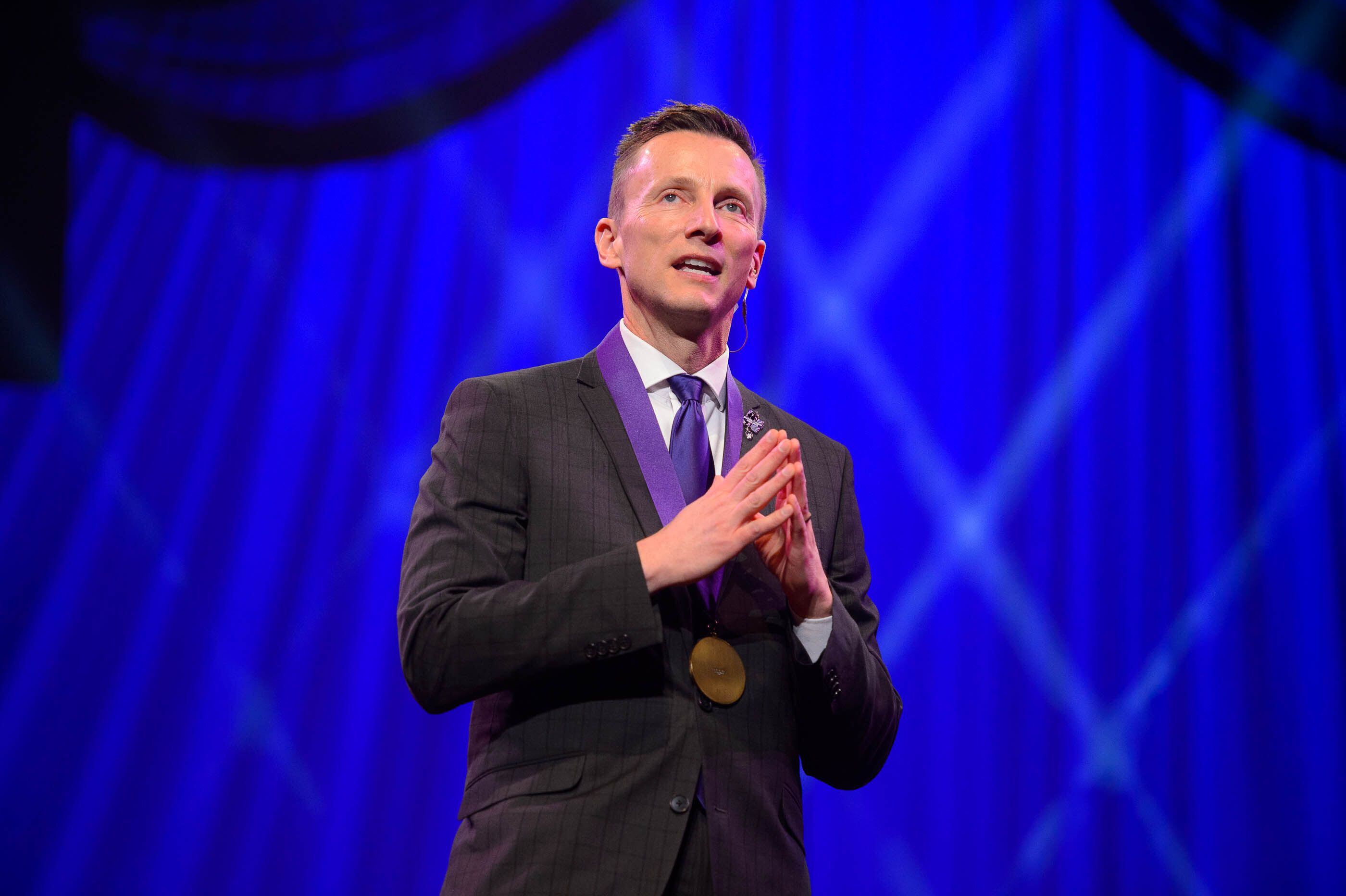 (Trent Nelson | The Salt Lake Tribune) Brad Mortensen speaks at his inauguration as the president of Weber State University in Ogden on Tuesday, Jan. 7, 2020.