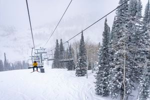 (Rick Egan | The Salt Lake Tribune) The Sundown ski lift at Powder Mountain Ski Resort on Friday, December 8, 2023. Cache County Council members voted to let the resort build two new ski lifts ahead of the upcoming season.