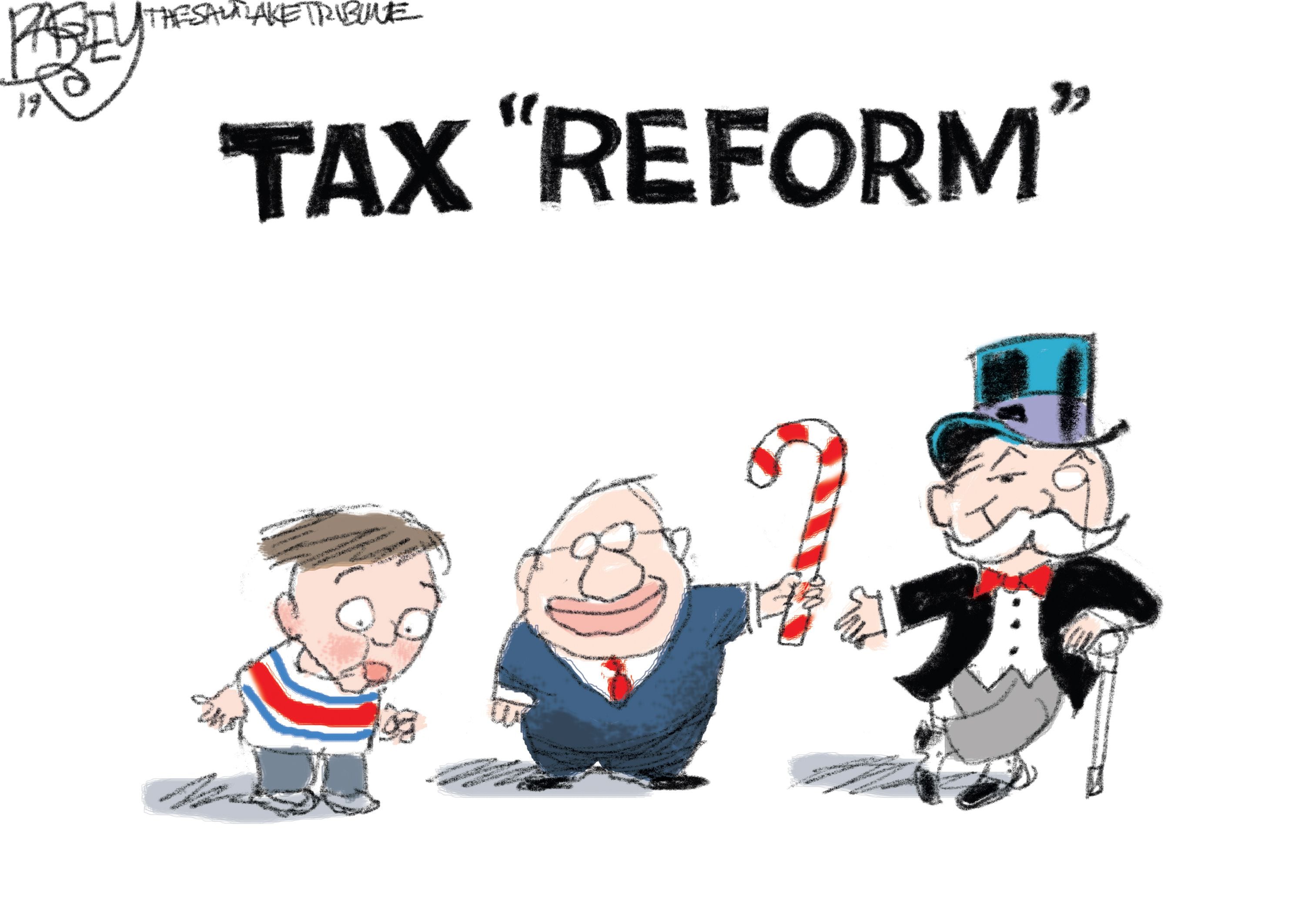 (Pat Bagley | The Salt Lake Tribune) This cartoon, titled "Tax Reform," appears in The Salt Lake Tribune on Wednesday, Dec. 11, 2019.