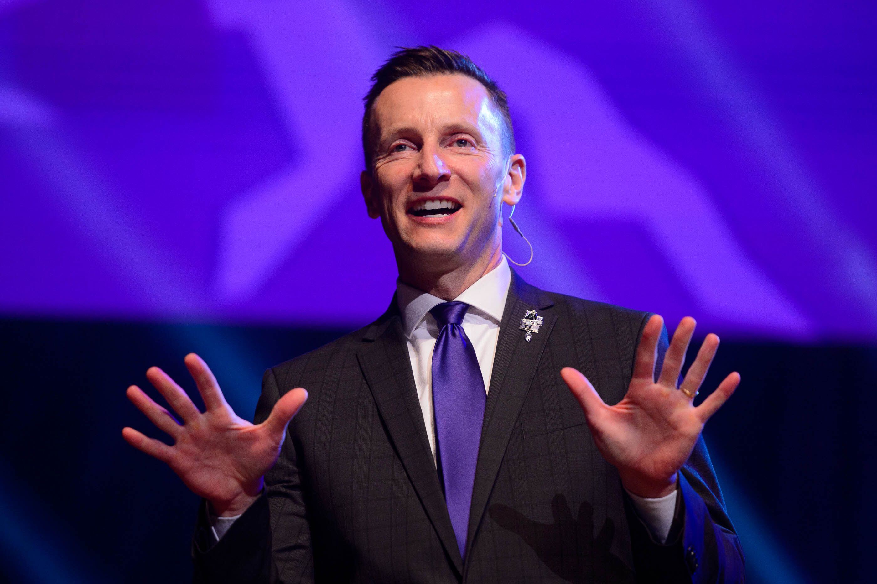 (Trent Nelson | The Salt Lake Tribune) Brad Mortensen speaks at his inauguration as the president of Weber State University in Ogden on Tuesday, Jan. 7, 2020.