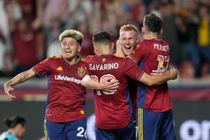 Justen Glad's [RSL] sister watches her brother score the winning