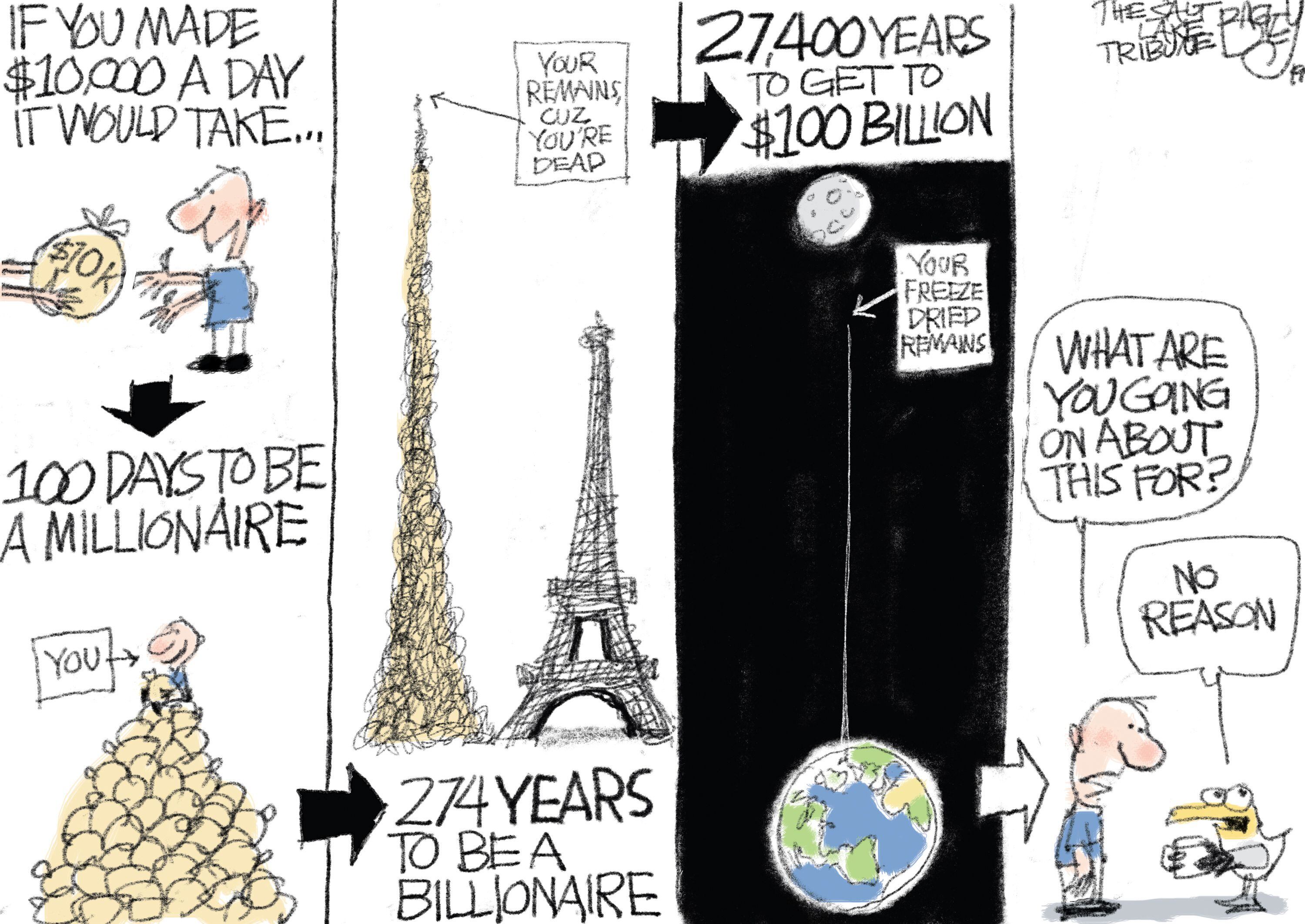 (Pat Bagley | The Salt Lake Tribune) This cartoon, titled “A Matter of Scale,” appears in The Salt Lake Tribune on Sunday, Dec. 22, 2019.