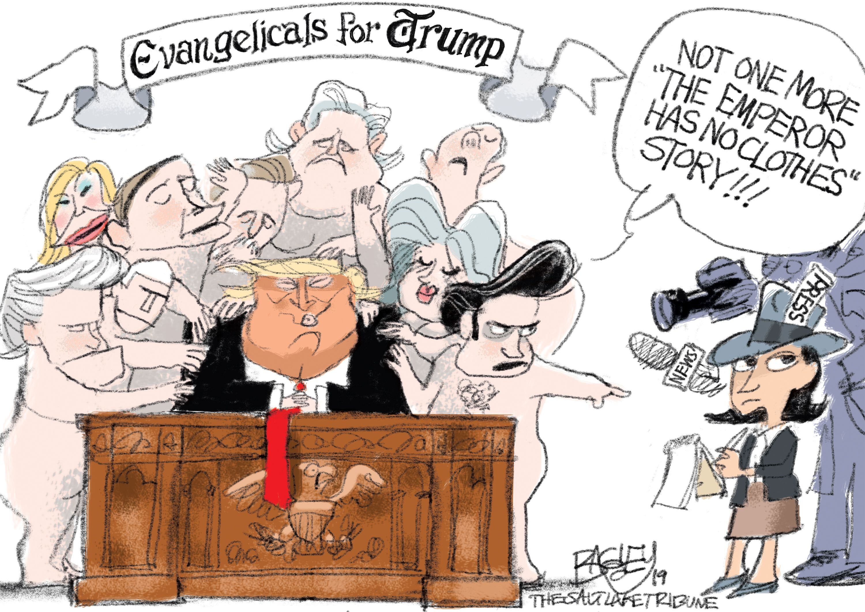 (Pat Bagley | The Salt Lake Tribune) This cartoon, titled “Baring Witness,” appears in The Salt Lake Tribune on Sunday, Dec. 29, 2019.