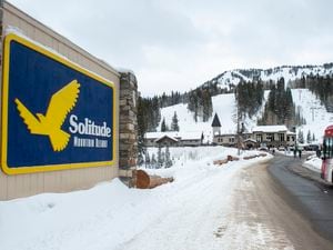 (Rick Egan | The Salt Lake Tribune) The entrance to Solitude Mountain Resort is pictured Wednesday, Dec. 11, 2019. Solitude has postponed its opening day, originally scheduled for Nov. 20, citing lack of snow.