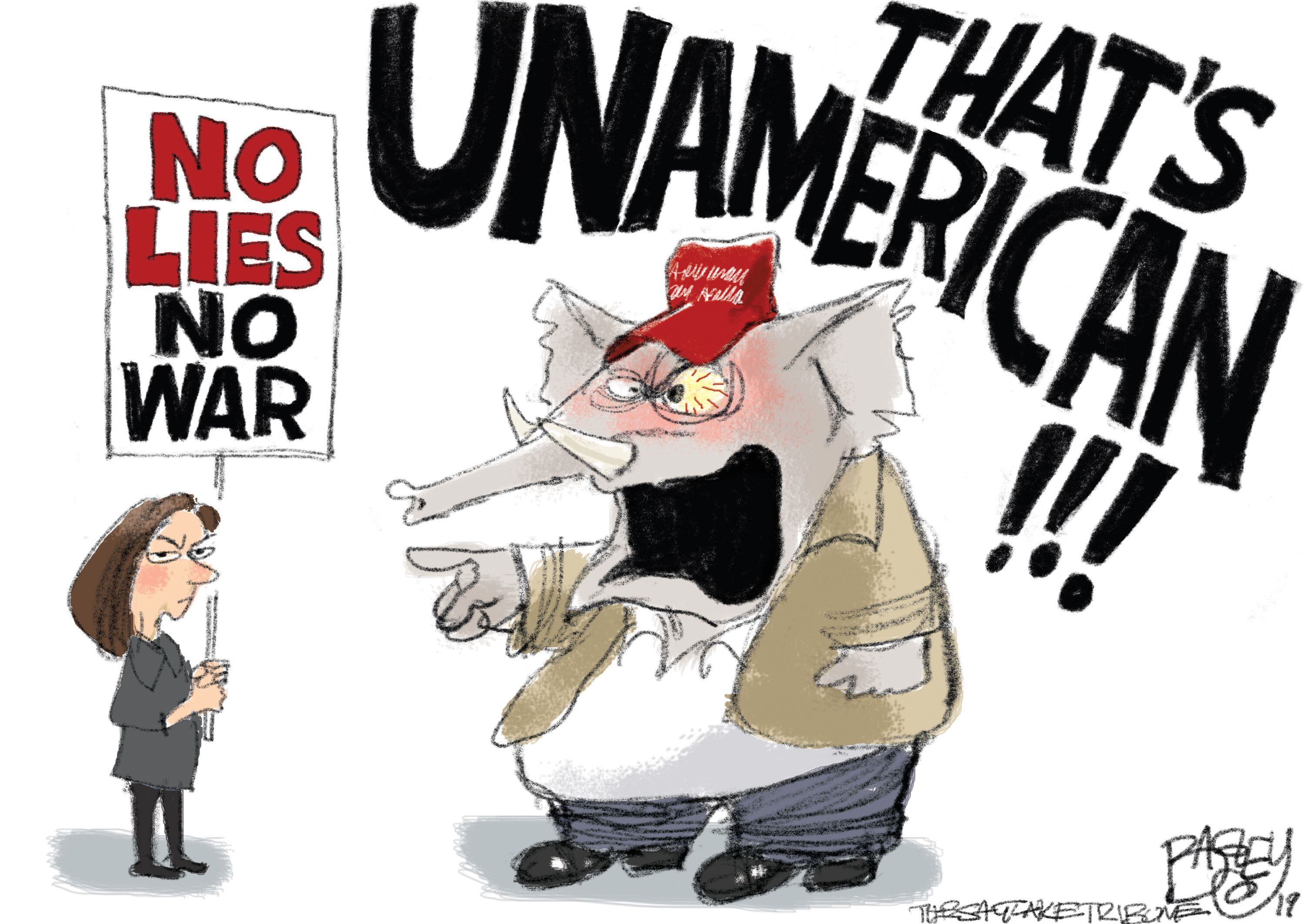 (Pat Bagley | The Salt Lake Tribune) This cartoon, titled "Traitors," appears in The Salt Lake Tribune on Wednesday, Jan. 8, 2020.