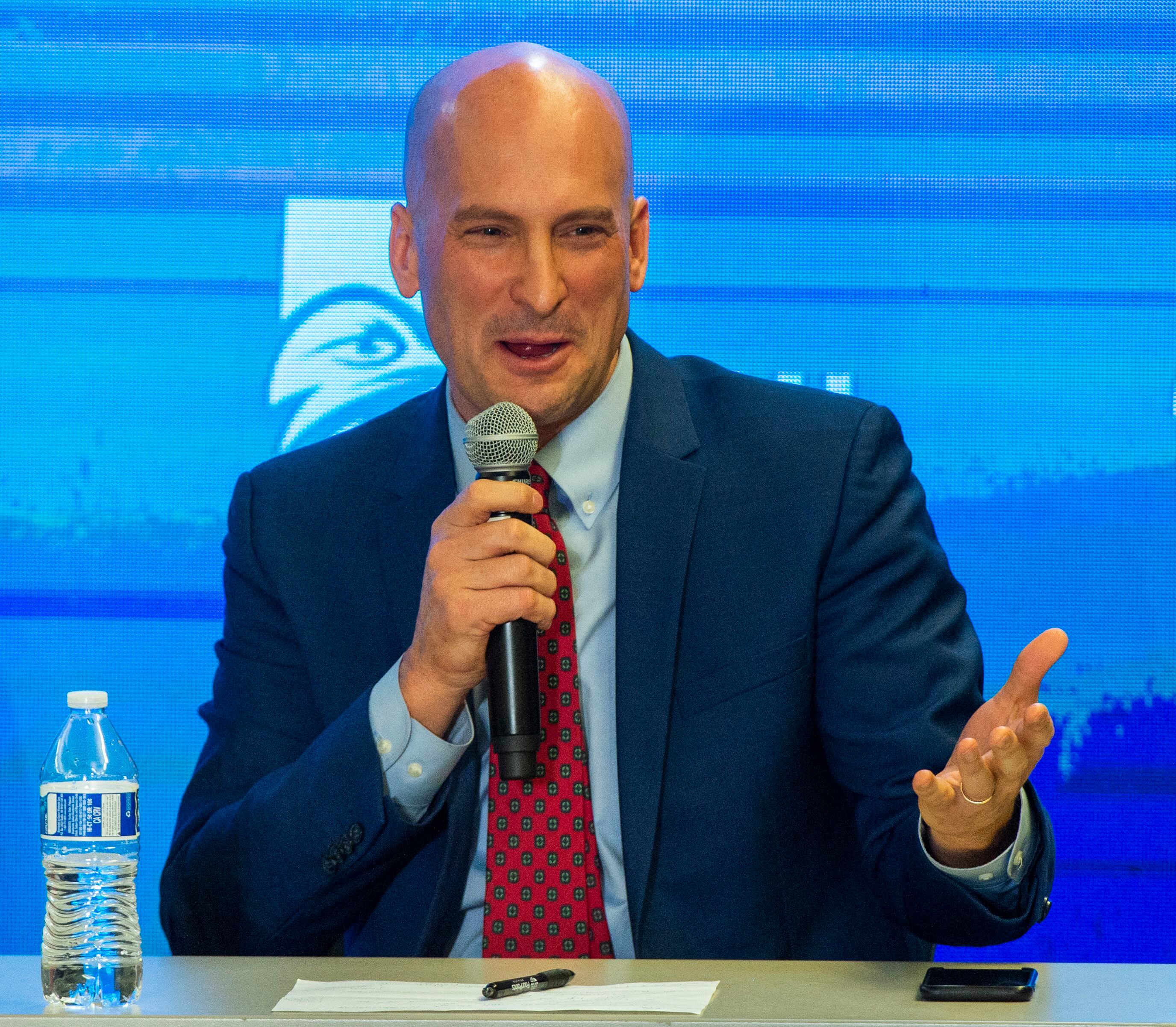 (Rick Egan | The Salt Lake Tribune) Thomas Write answers a question during a Panel of Gubernatorial Candidates, at the annual Utah Eagle Forum Convention, in Sandy, Saturday, Jan. 11, 2020.