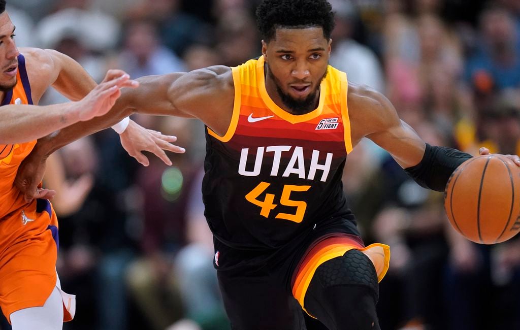 Donovan Mitchell Utah Jazz Game-Used #45 White Jersey vs. Phoenix Suns on  April 7 2021 