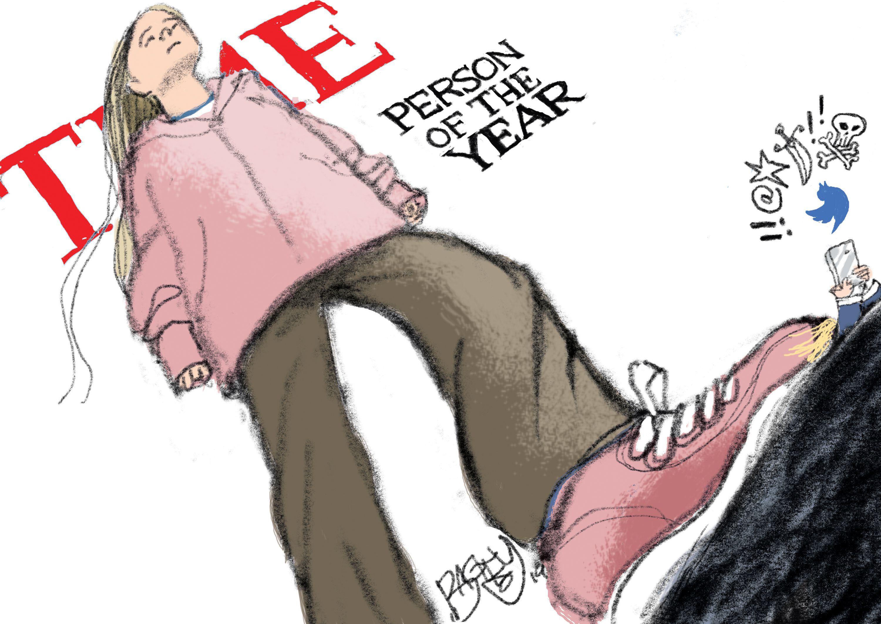 (Pat Bagley | The Salt Lake Tribune) This cartoon, titled "Make America Greta Gain," appears in The Salt Lake Tribune on Friday, Dec. 13, 2019.