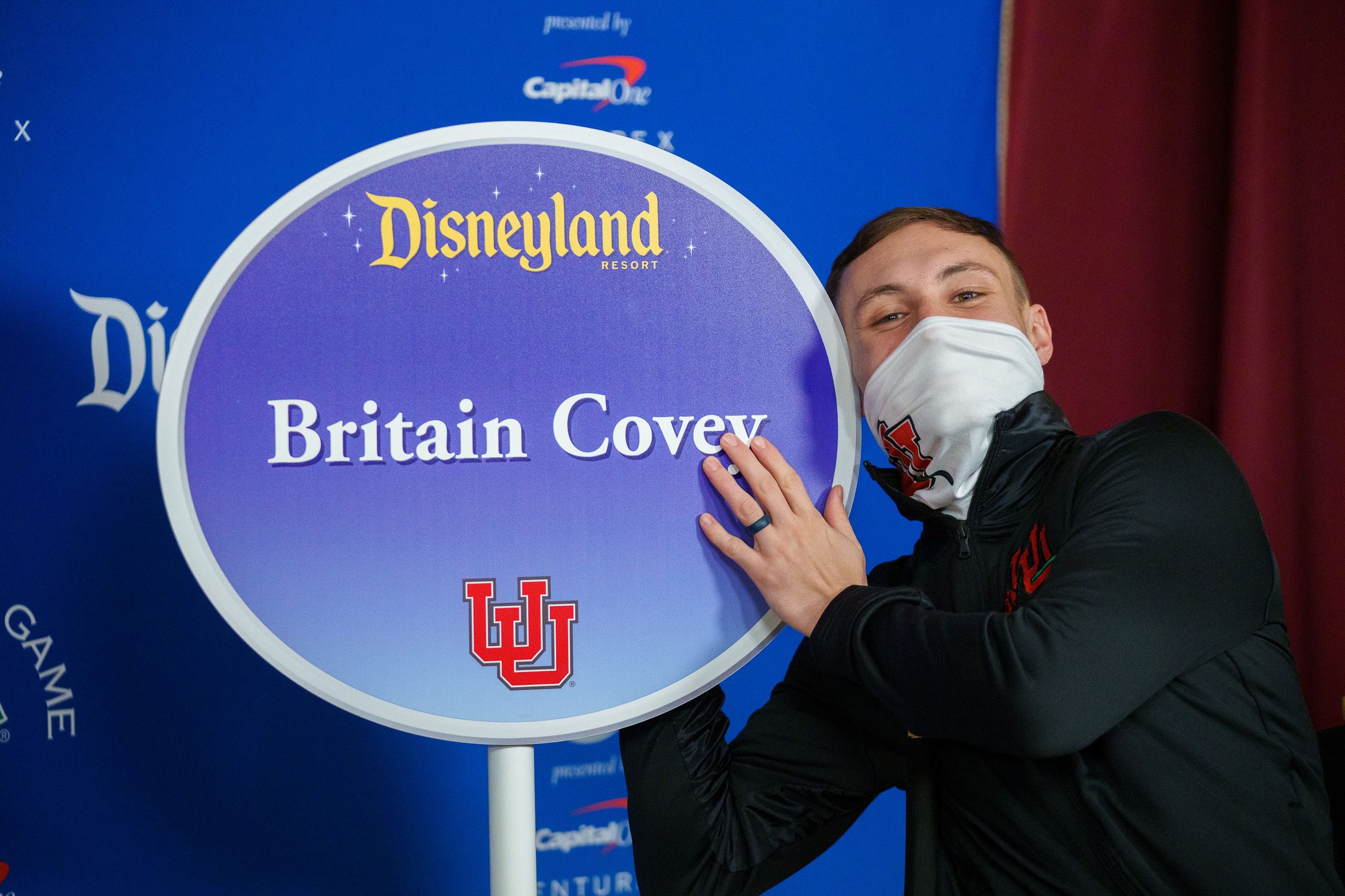 (Trent Nelson | The Salt Lake Tribune) Britain Covey during a media session at Disneyland in Anaheim, Calif., on Monday, Dec. 27, 2021.