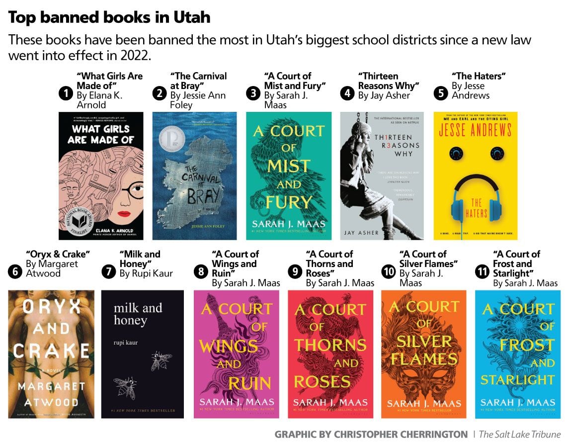 A breakdown of the banned books in Utah's biggest school districts