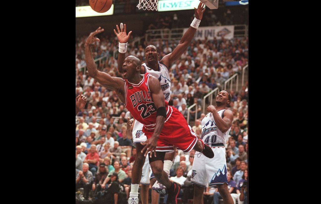 Michel Jordan 1998 NBA Finals Game 1 jersey vs. Utah Jazz up for