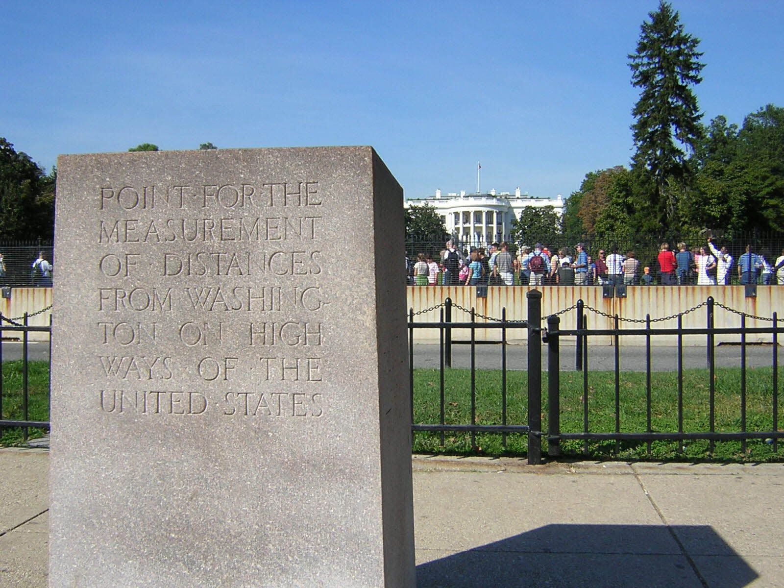 (Matt Sheehan | The Washington Post) The Zero Milestone on the north side of the Ellipse in Washington, D.C. 