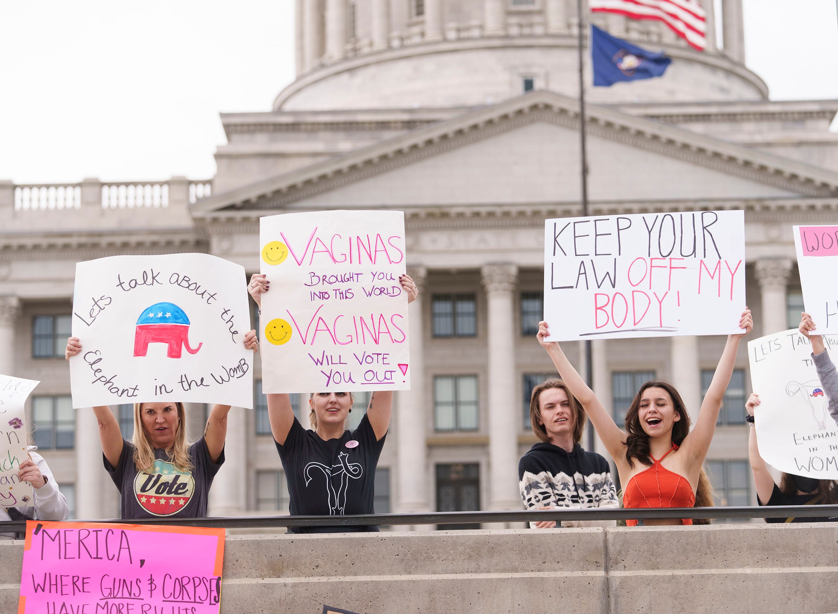 (Leah Hogsten | The Salt Lake Tribune) About 100 people for a family friendly "community walk" around the Utah Capitol to show support for the "health, well-being and bodily autonomy of women" on Mother's Day, Sunday, May 8, 2022.