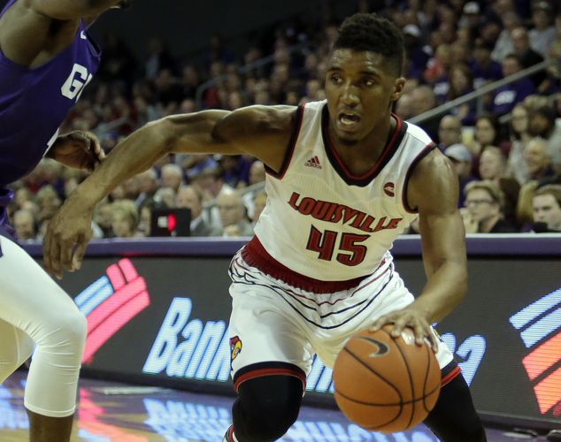 Louisville Cardinals guard Donovan Mitchell (45) during the NCAA