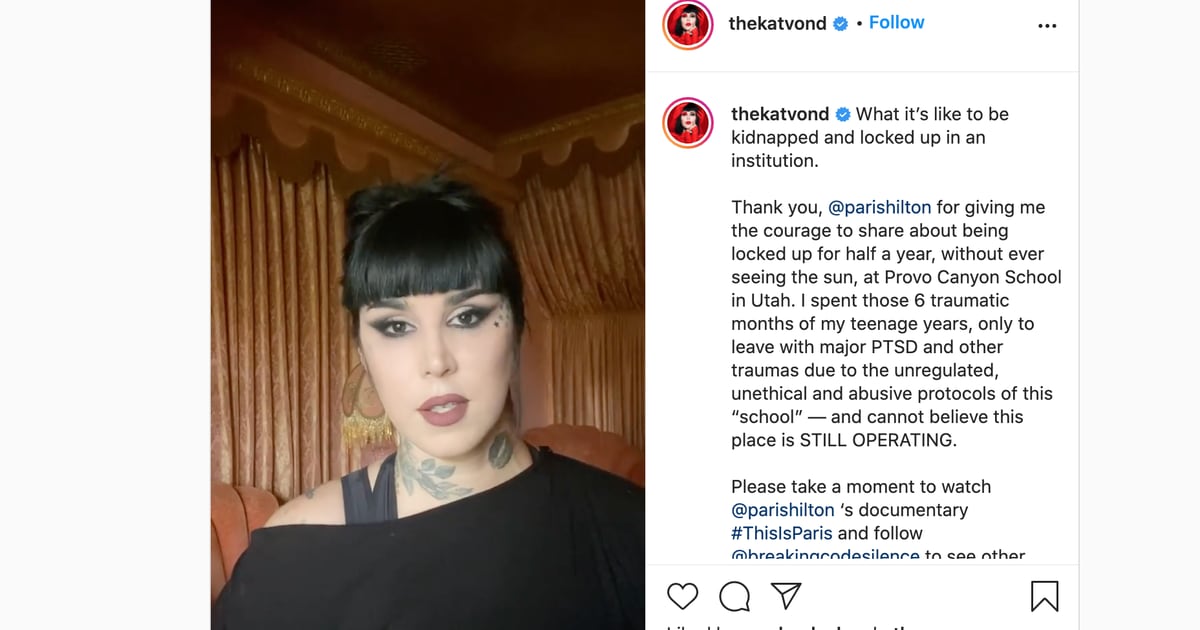 Veluddannet det kan Ugle Kat Von D joins Paris Hilton in call to close down Utah school where she  was 'locked up'