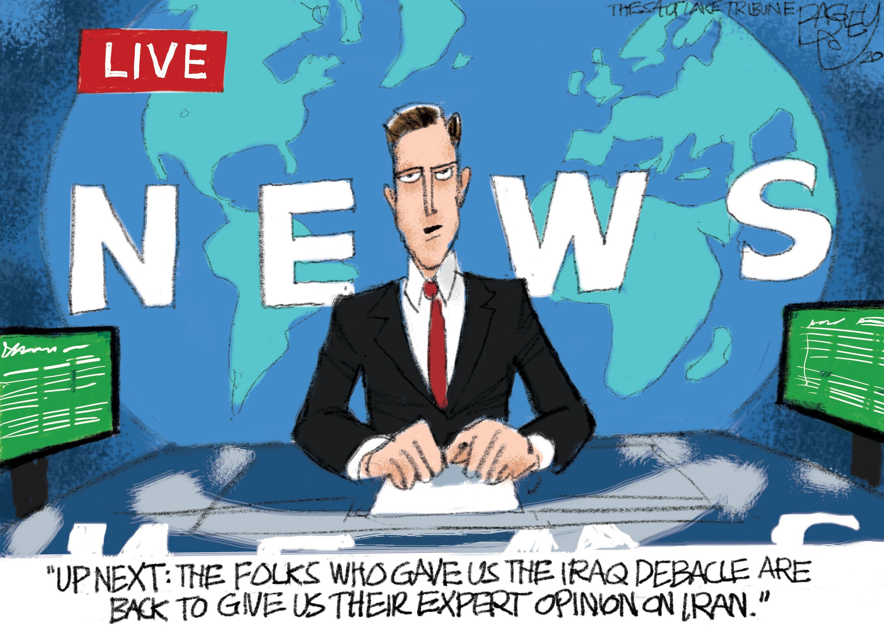 (Pat Bagley | The Salt Lake Tribune) This cartoon, titled "Fool Me Twice...," appears in The Salt Lake Tribune on Sunday, Jan. 5, 2020.