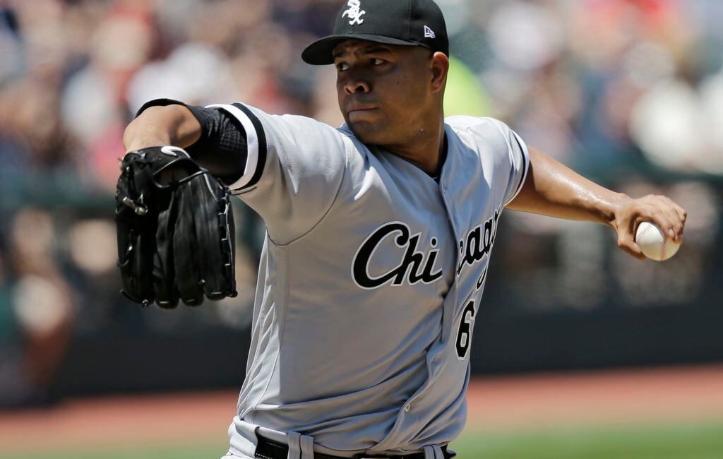 Starting pitcher Jose Quintana of the Chicago White Sox delivers