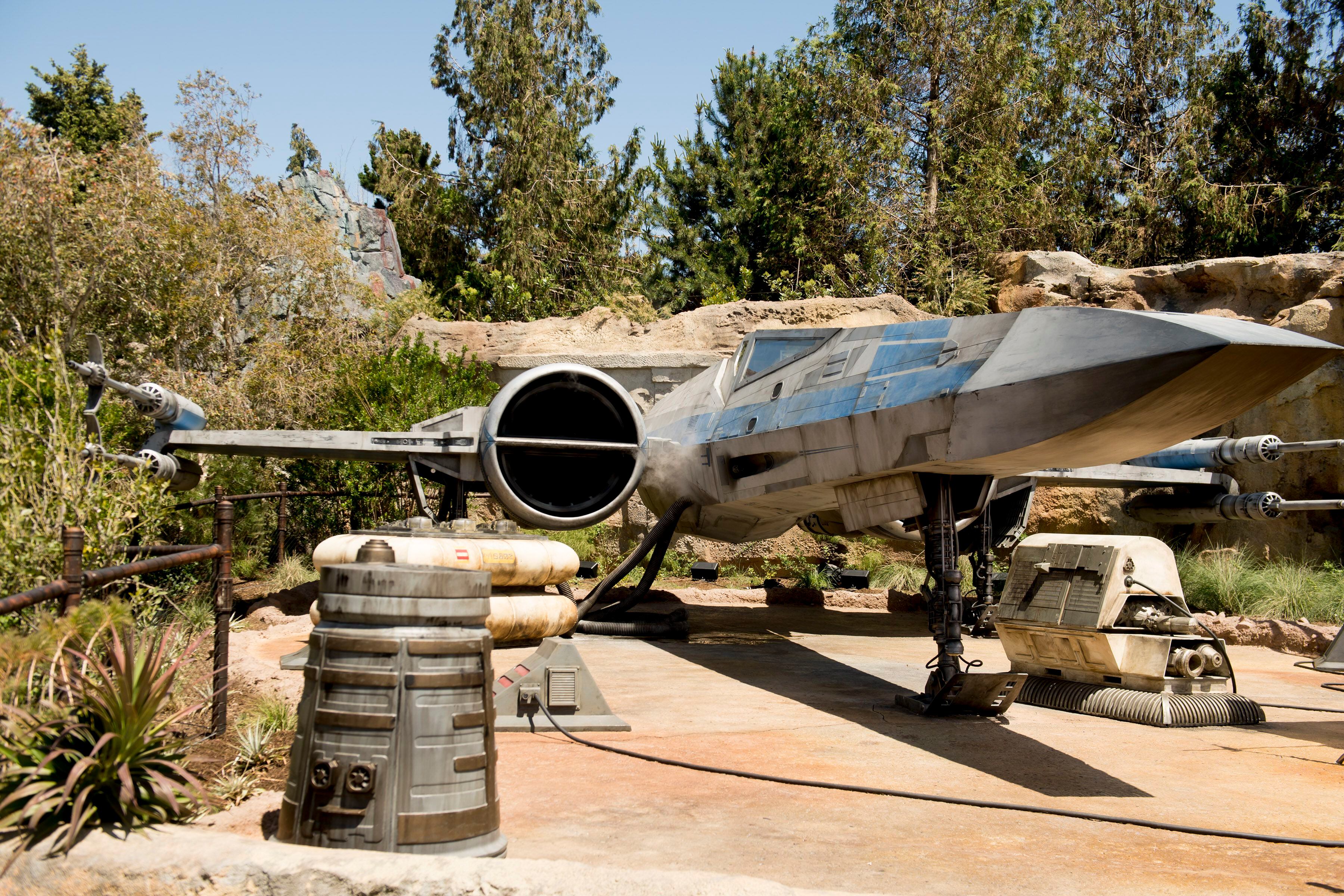 (Jeremy Harmon | The Salt Lake Tribune) A Resistance X-wing is docked at Star Wars: Galaxy's Edge in Anaheim, Ca. on Wednesday, May 29, 2019.