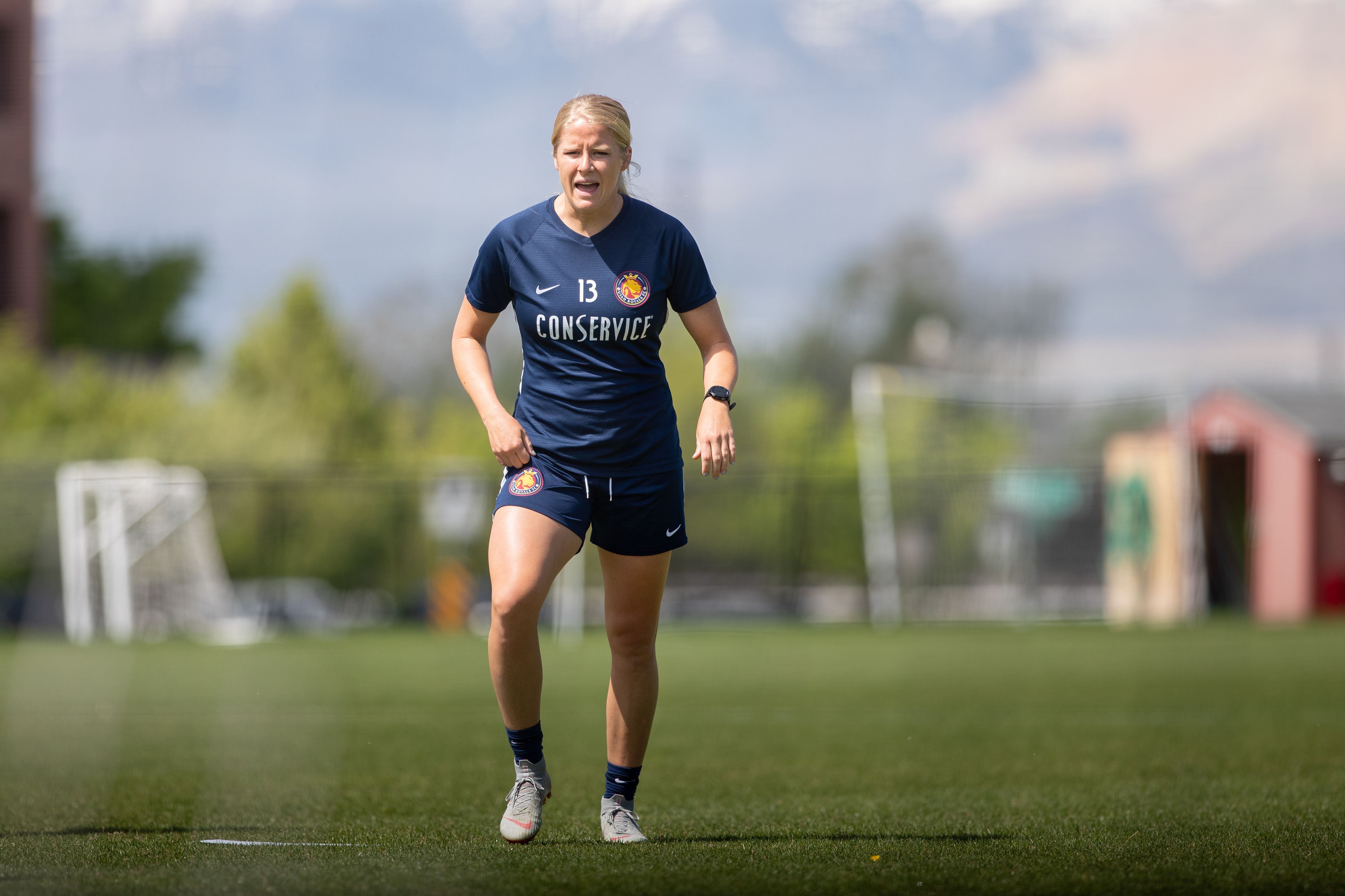 (Photo courtesy of Utah Royals FC) Makenzy Doniak trains at American First Field on May 13 in Sandy, Utah. Doniak recently returned to action after recovering from an ACL tear.