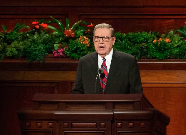 (Keith Johnson | Special to The Tribune) Apostle Jeffrey R. Holland speaks during the 188th Semiannual General Conference of the Church of Jesus Christ of Latter-day Saints on Oct. 7, 2018, in Salt Lake City.