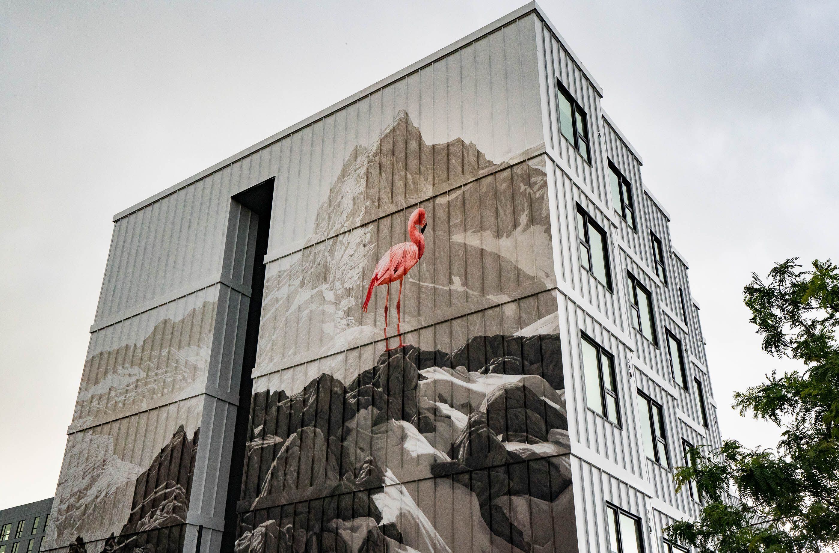 See the murals outside and the rooms inside Salt Lake City's newest  apartment, office complex