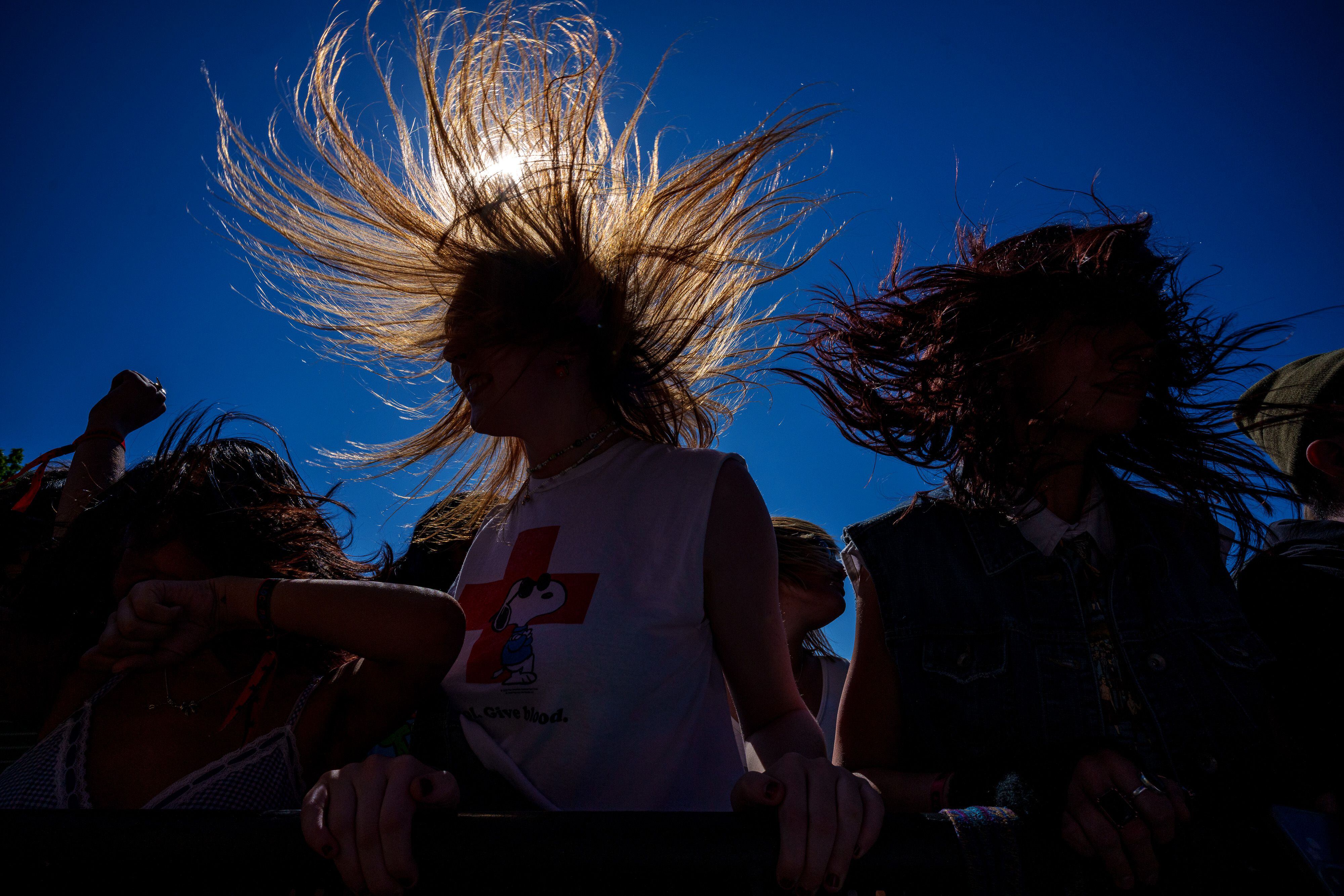 (Trent Nelson | The Salt Lake Tribune) Fans dance as Current Joys performs at Kilby Court Block Party in Salt Lake City on Saturday, May 11, 2024.