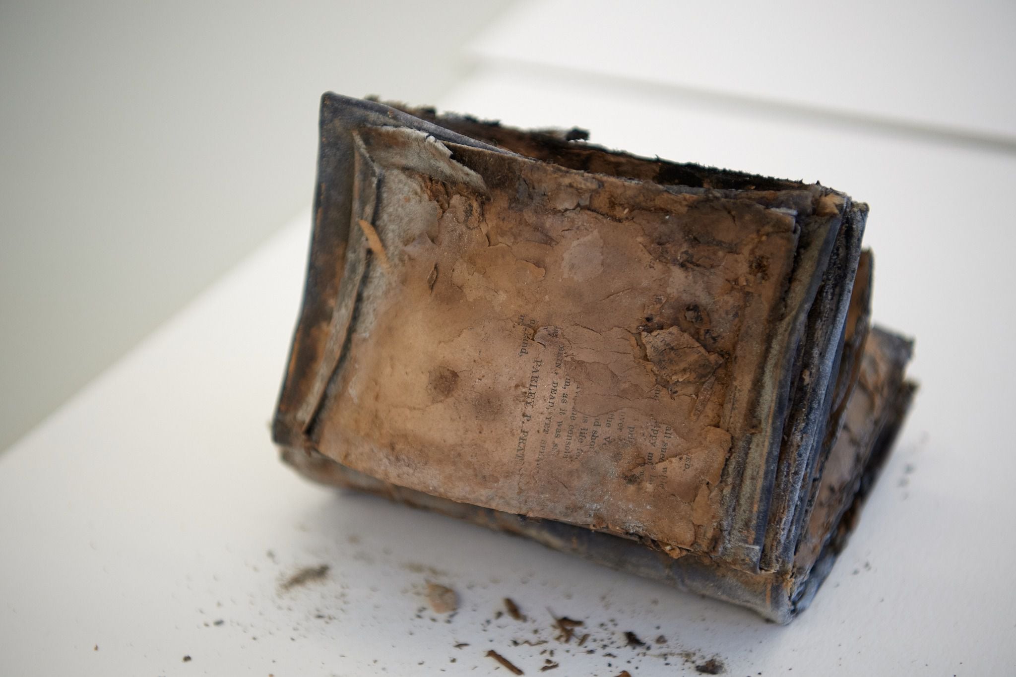 (photo courtesy The Church of Jesus Christ of Latter-day Saints) A copy of Parley P. PrattÕs "A Voice of Warning," fused with a copy of the Book of Mormon, were found inside the capstone of the Salt Lake Temple.