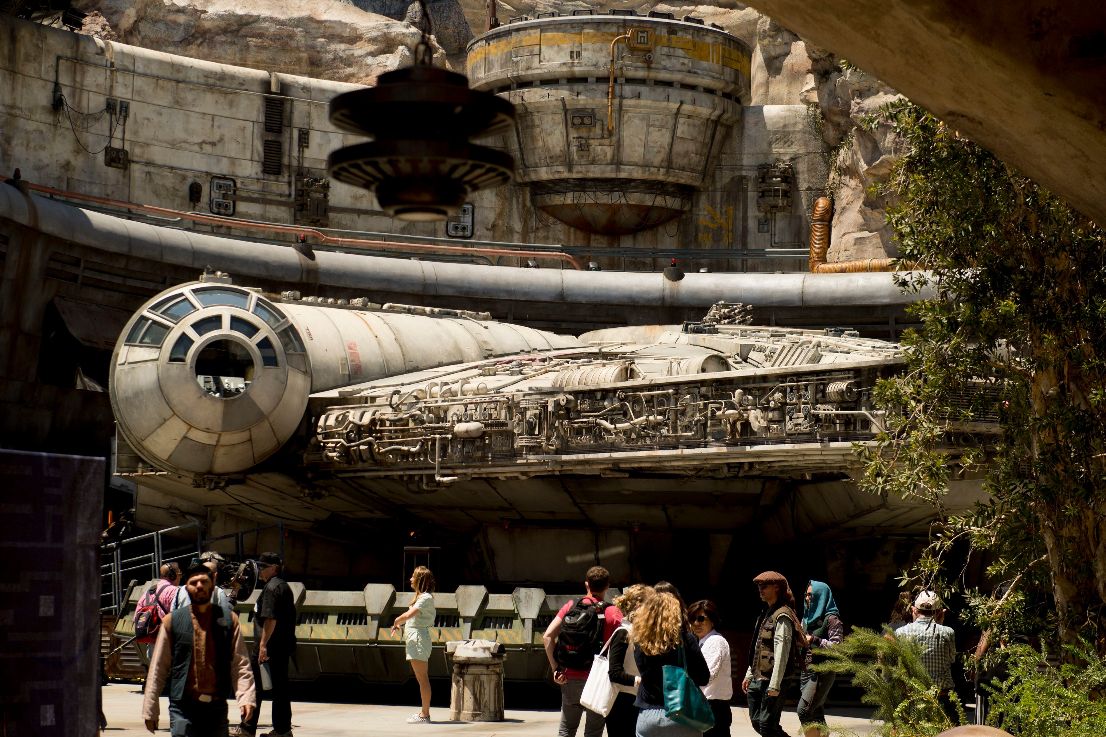 (Jeremy Harmon | The Salt Lake Tribune) The Millennium Falcon is docked at Black Spire Outpost at Star Wars: Galaxy's Edge in Anaheim, Ca. on Wednesday, May 29, 2019.