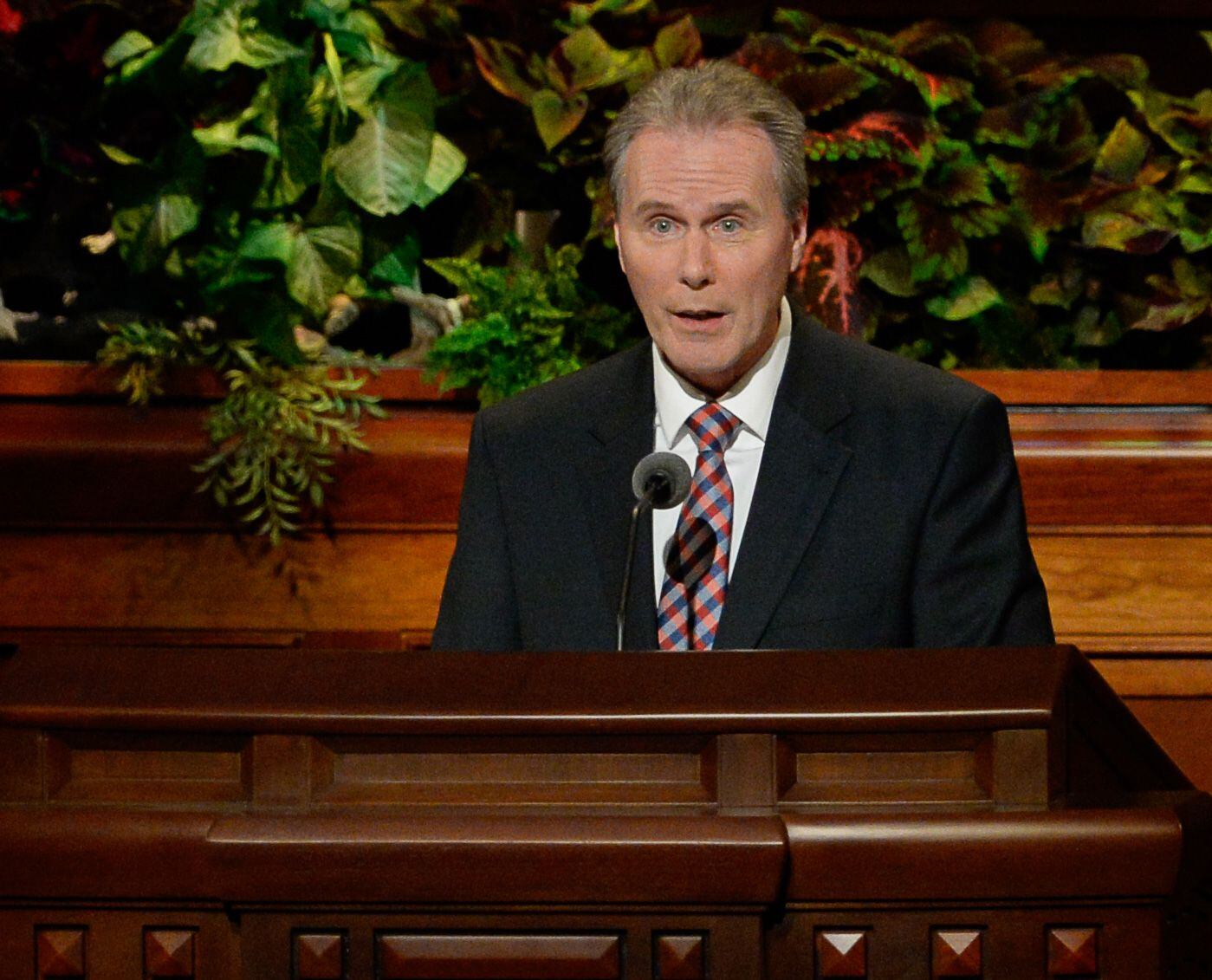 (Francisco Kjolseth | The Salt Lake Tribune) Hans T. Boom of the Quorum of the Seventy addresses those gathered for the Sunday afternoon session of the 189th twice-annual General Conference of The Church of Jesus Christ of Latter-day Saints at the Conference Center in Salt Lake City on Sunday, Oct. 6, 2019.