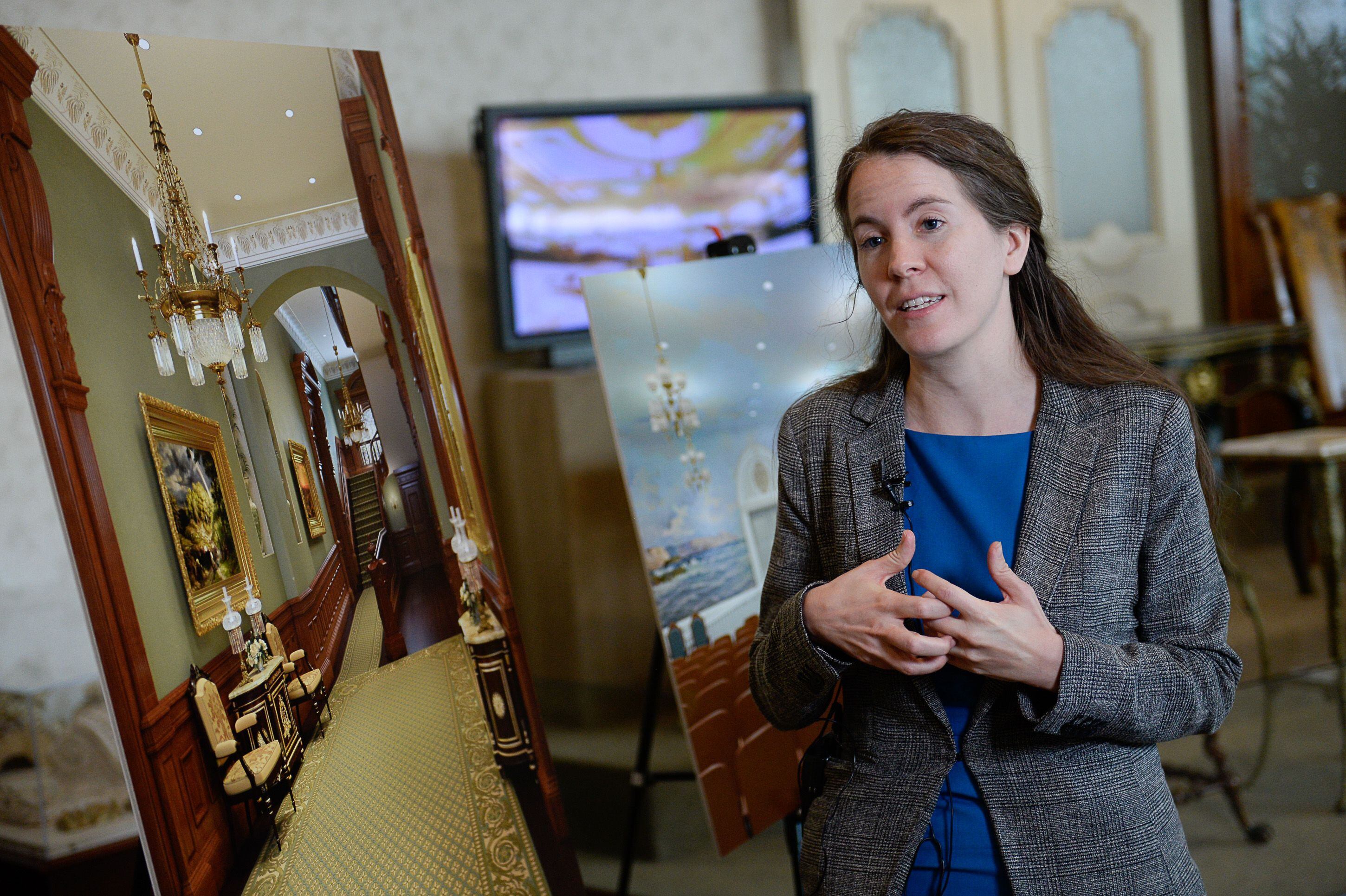 (Francisco Kjolseth | The Salt Lake Tribune) Emily Utt, curator of church history with the Church of Jesus Christ of Latter-day Saints looks forward to the stories that will be revealed by those who worked on the construction of the temple as planned renovations near, set to close the temple Dec. 29, 2019, through 2024. Parts of the Temple Square Plaza are also set to be renovated.