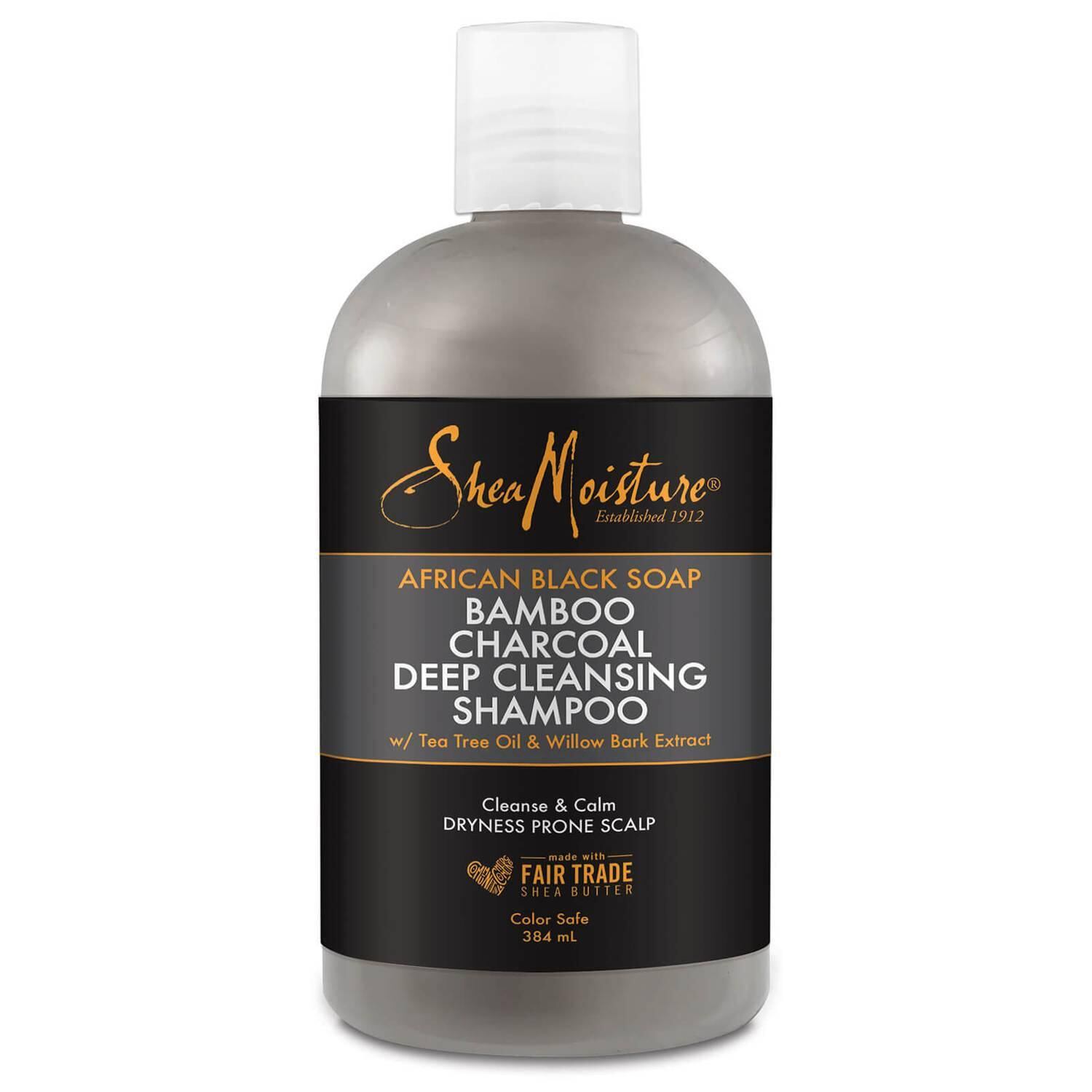 (SheaMoisture) | African Black Soap Bamboo Charcoal Deep Cleansing Shampoo.
