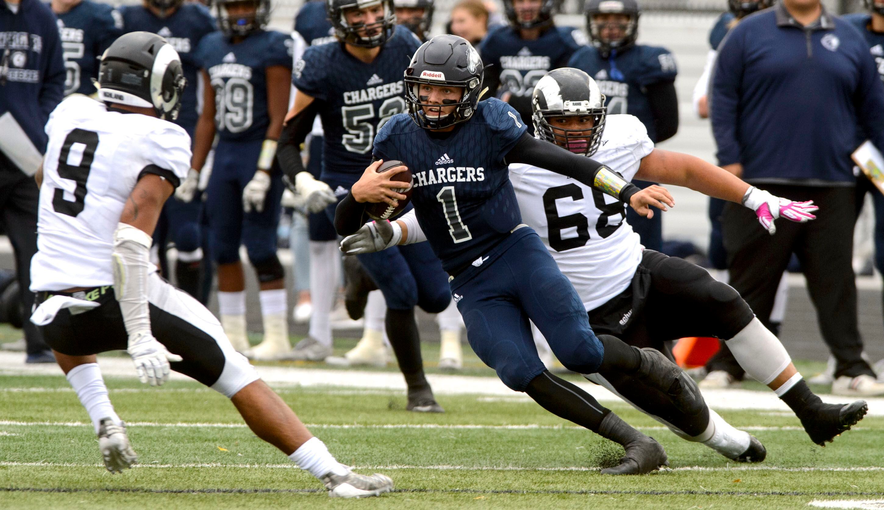 Zach Wilson 1 Corner Canyon High School Chargers Navy Blue