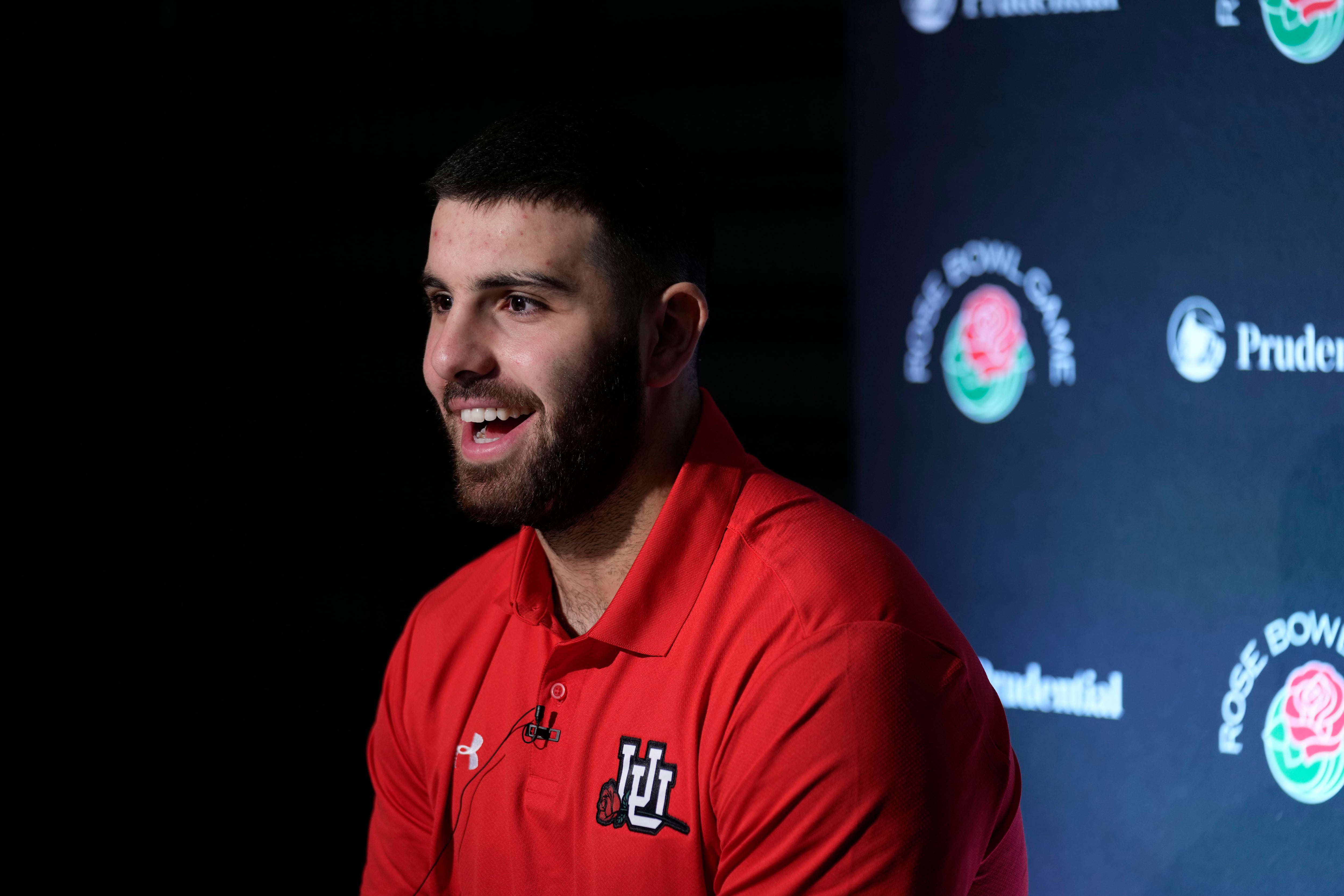 (Marcio Jose Sanchez | AP) Utah tight end Thomas Yassmin answers question during a press conference ahead of the Rose Bowl NCAA college football game against Penn State Friday, Dec. 30, 2022, in Los Angeles.