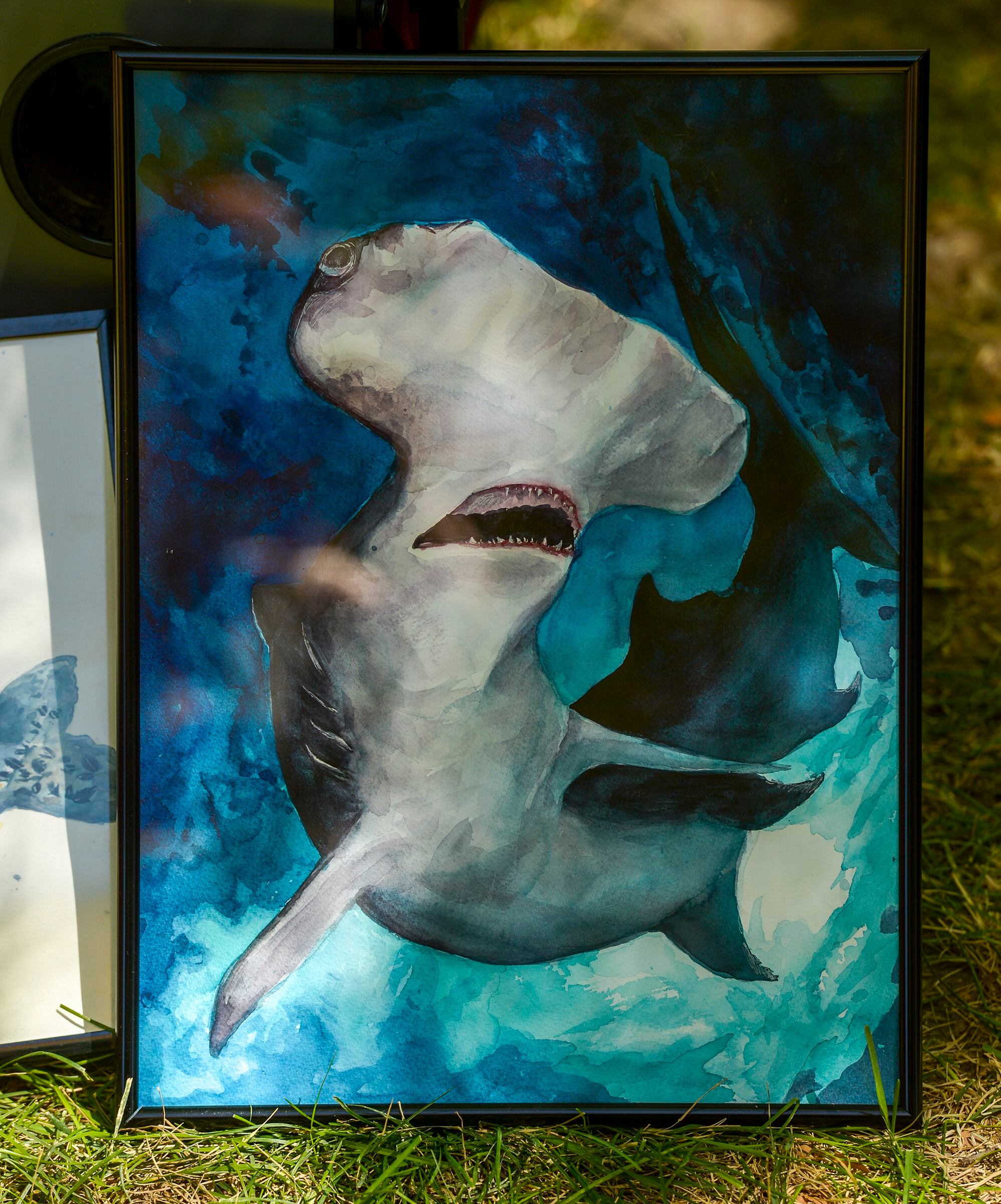 (Leah Hogsten | The Salt Lake Tribune) A hammerhead shark by mixed media artist Lucas Rohde, 14, on sale at the Craft Lake City DIY Festival Kid Row, where children 14 and under make and sell their products. Craft Lake CityÕs DIY Festival is UtahÕs largest local, three day arts festival with over 300 artisans, DIY engineers, vintage vendors and craft food creators.