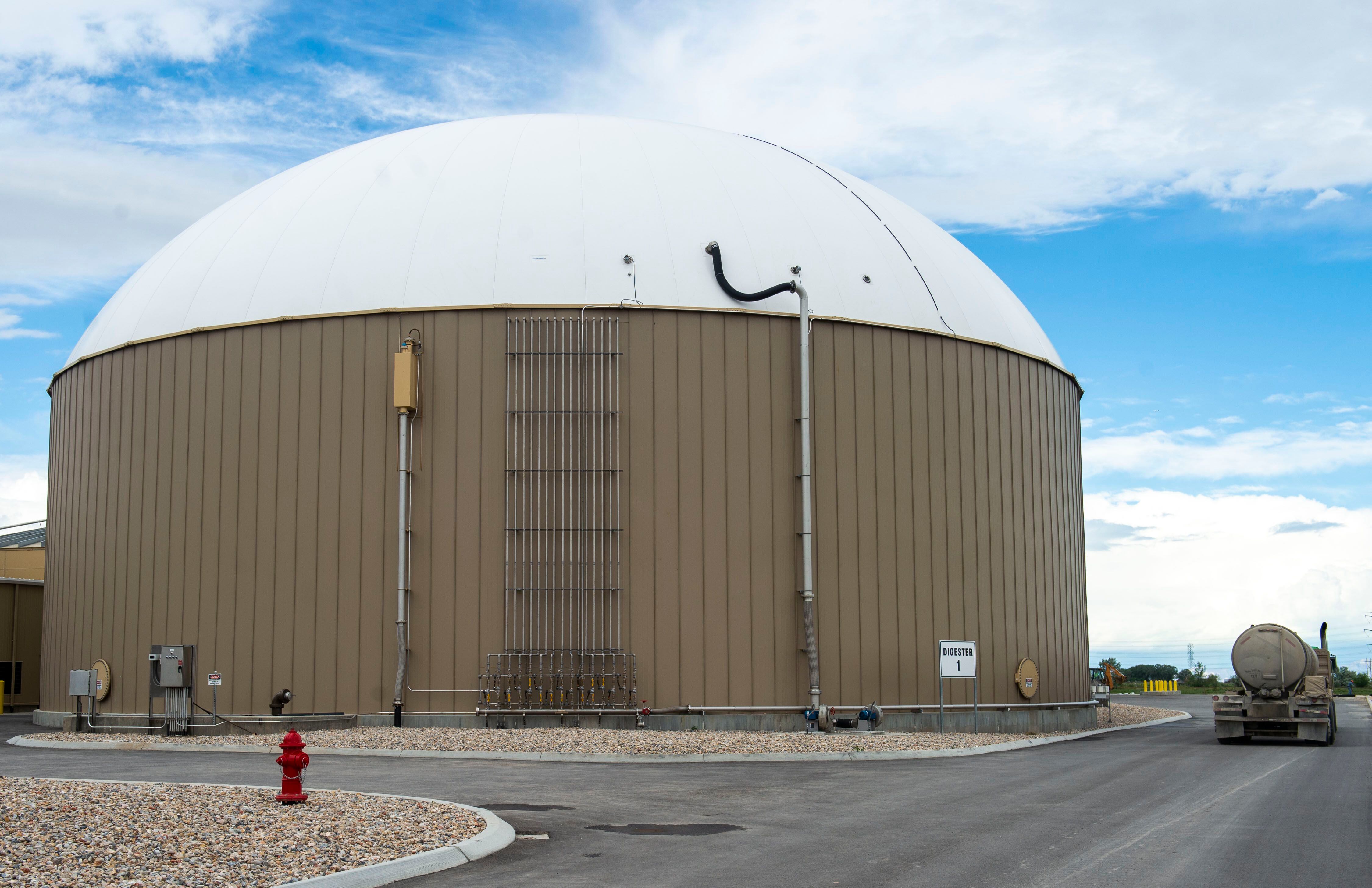 (Rick Egan | The Salt Lake Tribune) A digesters at Wasatch Resource Recovery in North Salt Lake. Friday, May 24, 2019. 