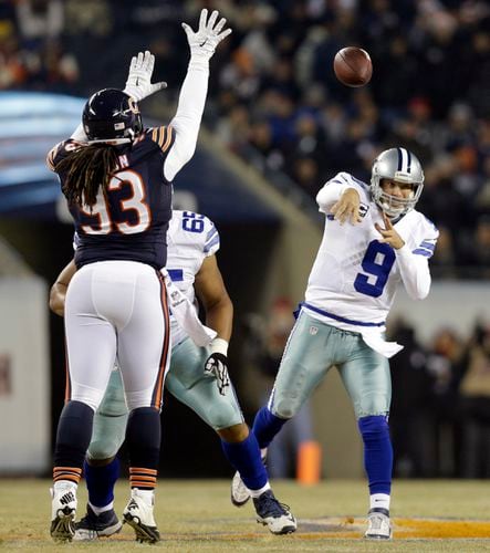 Chicago Bears wide receiver Brandon Marshall (15) celebrates a touchdown  against the Dallas Cowboys during the