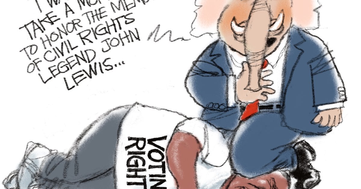 Bagley Cartoon: Taking a Knee to Voting Rights - The Salt Lake Tribune