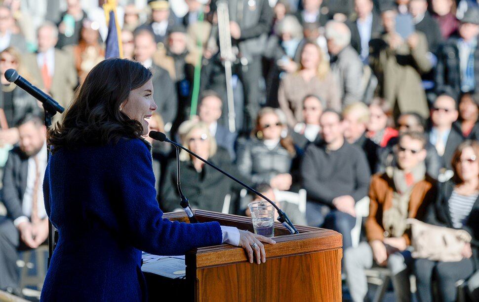 (Francisco Kjolseth | Tribune file photo) Erin Mendenhall addresses the crowd after being sworn in as Salt Lake City mayor during inauguration ceremonies at Salt Lake City Hall on Monday, Jan. 6, 2020.