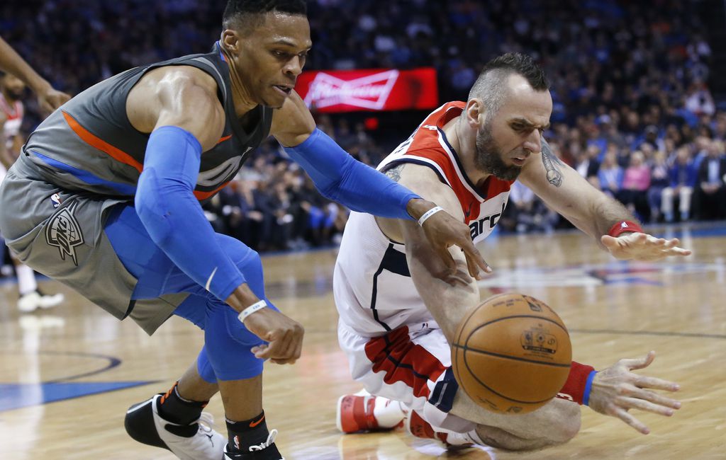 2018 NBA Assists Leader Oklahoma City Thunder Russell Westbrook