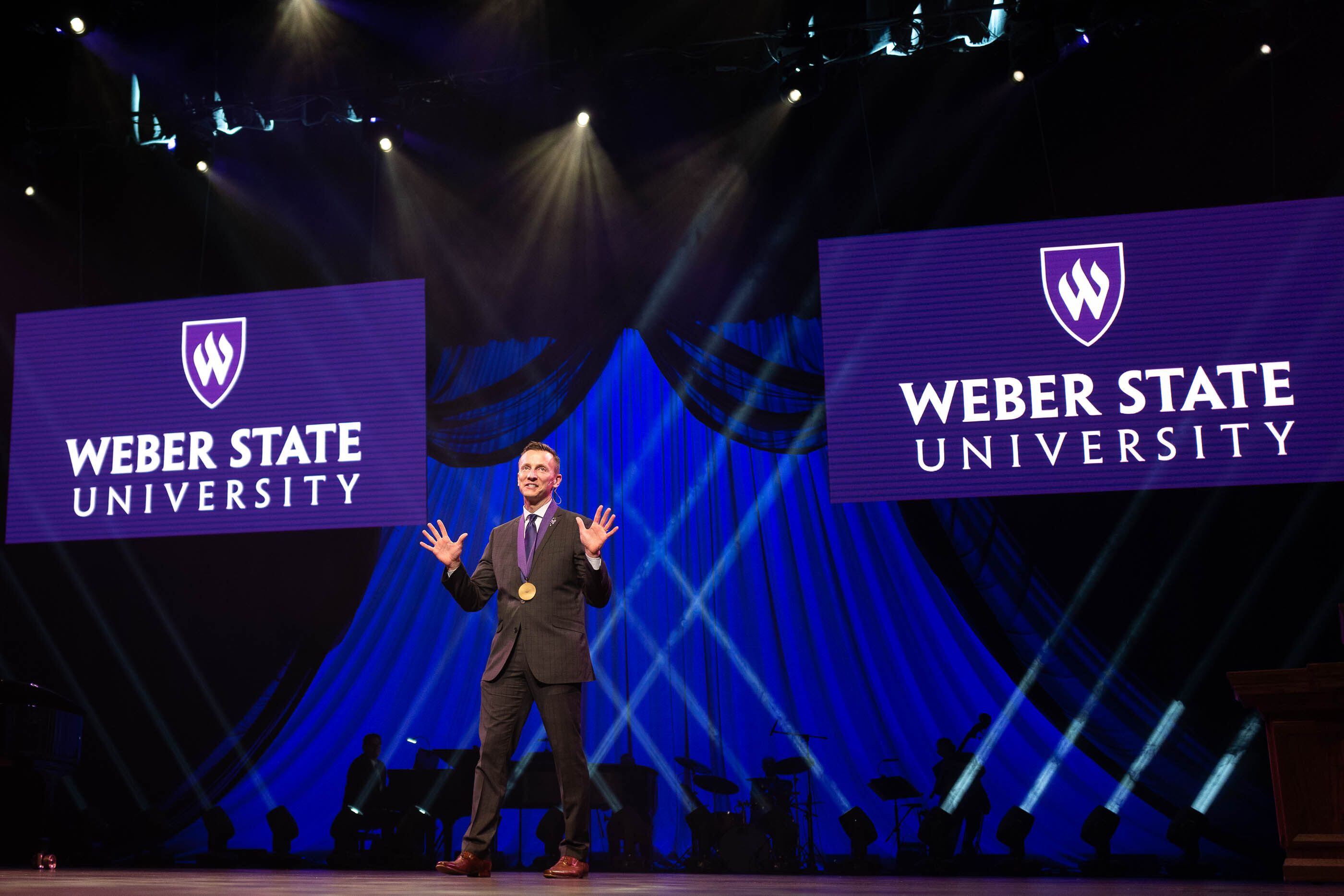 (Trent Nelson | The Salt Lake Tribune) Brad Mortensen speaks at his inauguration as the president of Weber State University in Ogden on Tuesday, Jan. 7, 2020.