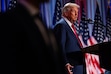 (Eric Lee | The New York Times) President-elect Donald Trump addresses House Republicans at the Hyatt Regency in Washington on Wednesday, Nov. 13, 2024.