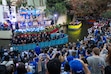 (BYU Athletics) The BYU football team participates in a rally in San Antonio, Thursday, Dec. 26, 2024, ahead of the Alamo Bowl against Colorado on Saturday.