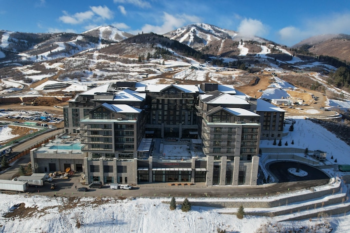 (Francisco Kjolseth  | The Salt Lake Tribune)  The Grand Hyatt Deer Valley, the first hotel of seven to be built in the Deer Valley East Village expansion, is pictured on Tuesday, Dec. 10, 2024.