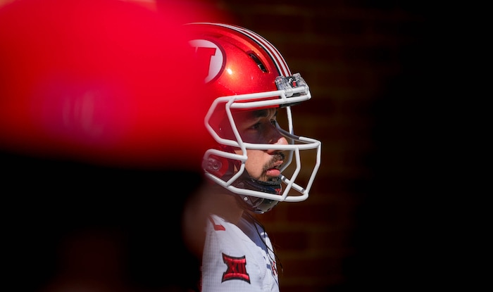 (Francisco Kjolseth  | The Salt Lake Tribune) Utah Utes quarterback Cameron Rising (7) as Utah State hosts the University of Utah of an NCAA college football game Saturday, Sept. 14, 2024, in Logan, Utah.