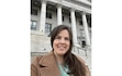 Tiara Auxier, the new representative for Utah House District 4 covering Summit, Morgan and Rich counties, stand in front of the State Capitol.