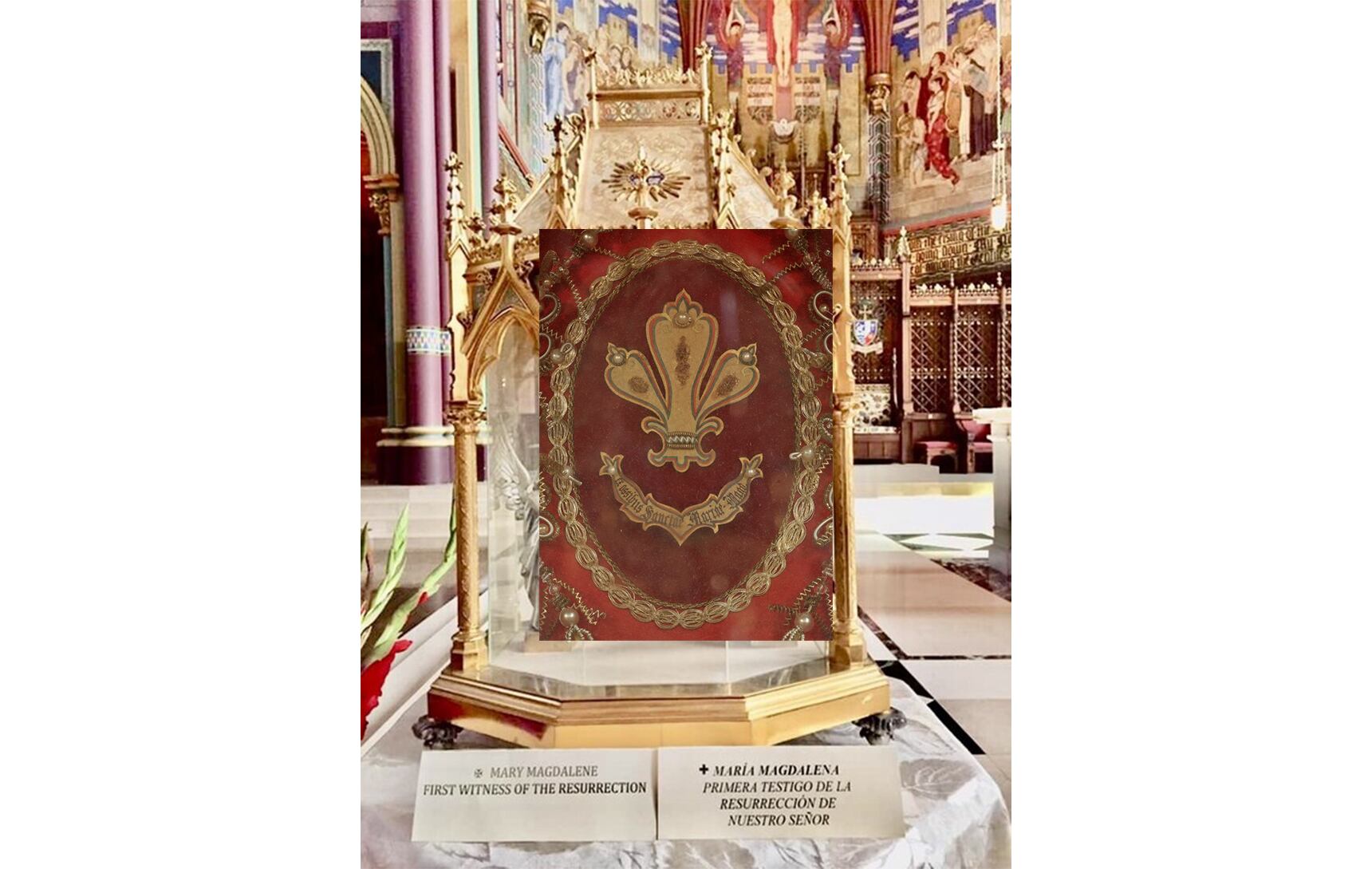 (Catholic Diocese of Salt Lake City) A display in downtown Salt Lake City's Cathedral of the Madeleine containing a bone fragment believed to be from the New Testament’s Mary Magdalene. Cathedral staffers say the relic was stolen last week.