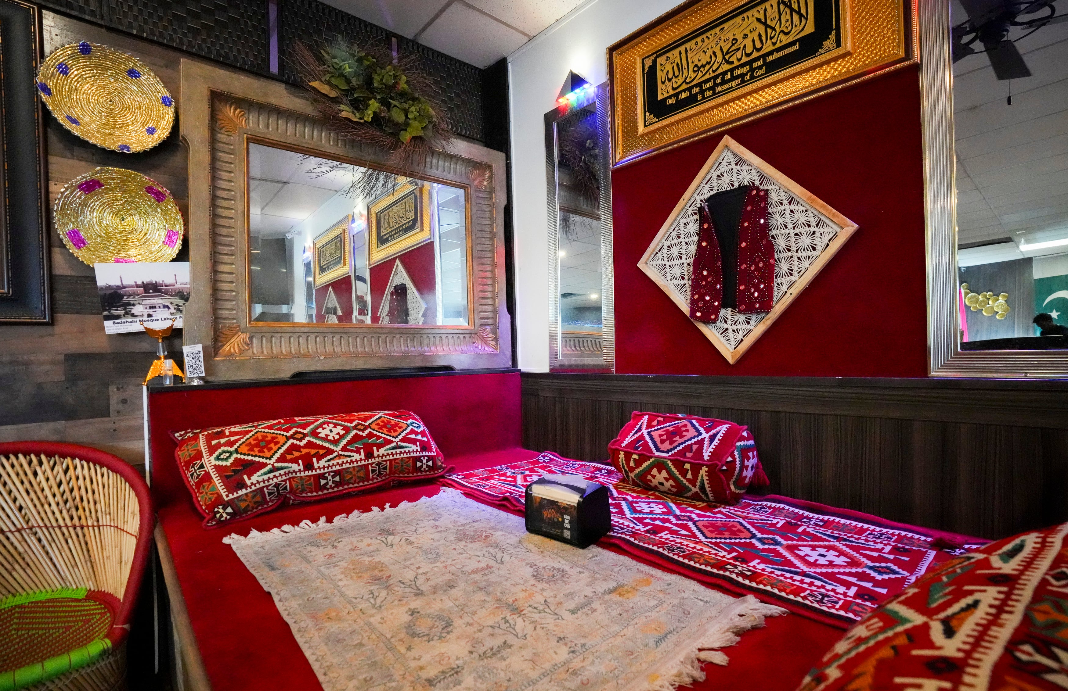 (Bethany Baker | The Salt Lake Tribune) A traditional bed is available for patrons to dine at inside Habibi Grill in Salt Lake City on Aug. 1, 2024.