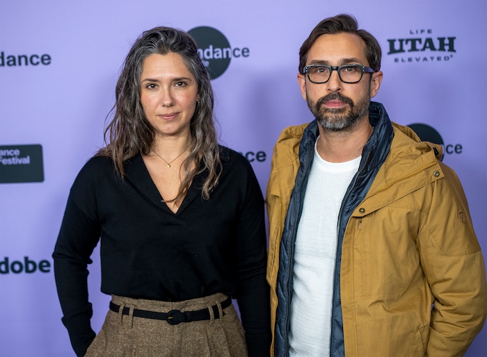 (Rick Egan | The Salt Lake Tribune)  Co-director/writers Sam & Andy Zuchero, on the press line for the premiere of "Love Me" at the Eccles Theatre at the Sundance Film Festival, on Friday, Jan. 19, 2024.
