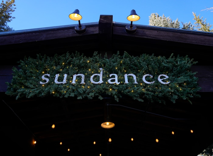 (Bethany Baker  |  The Salt Lake Tribune) A sign hangs at the entrance to Sundance Resort near Provo on Thursday, Dec. 14, 2023.